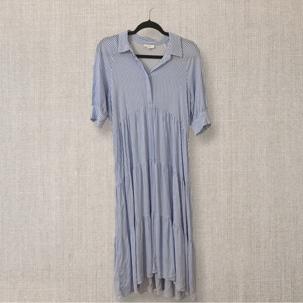 Blue Striped Maxi Dress
